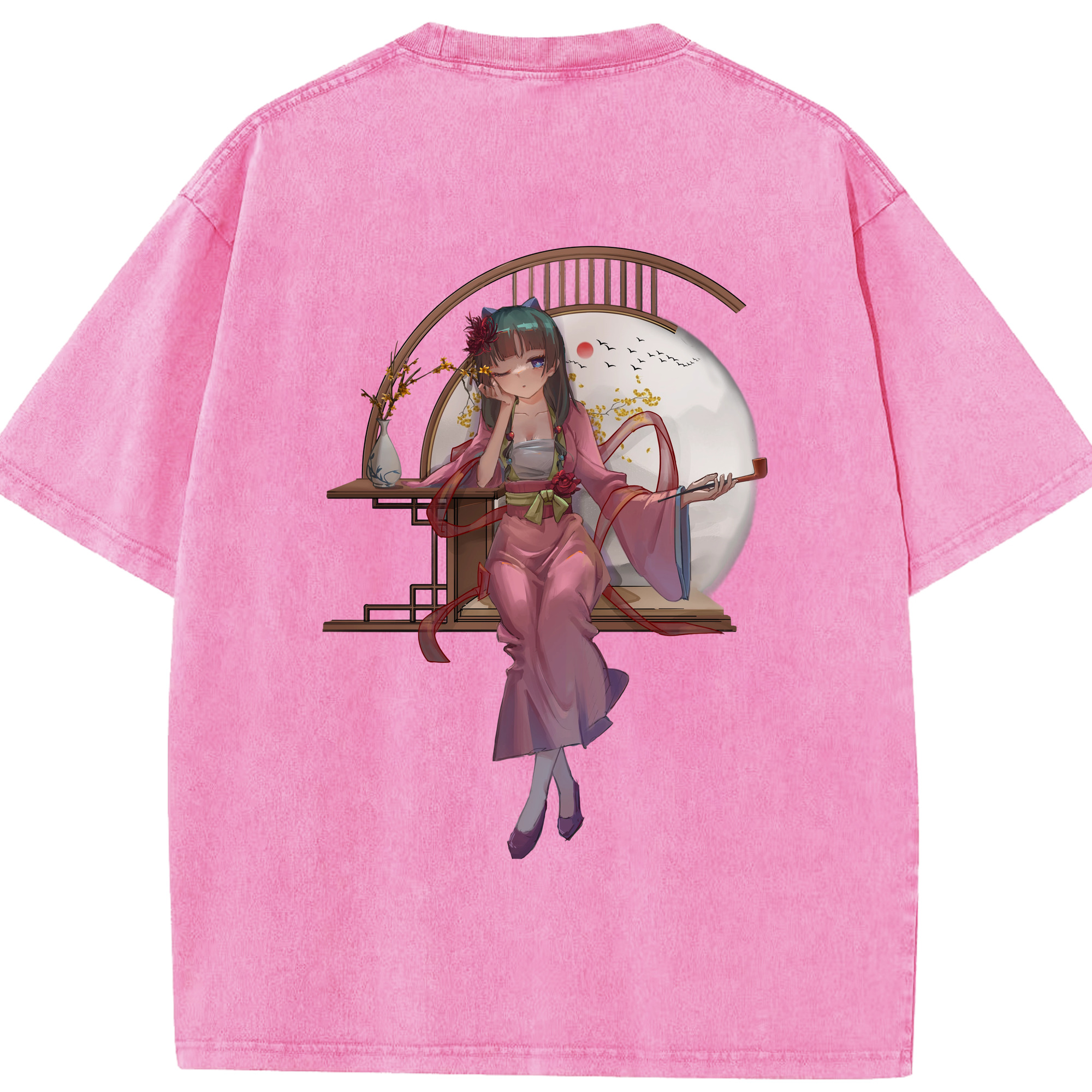 （画像用） 薬屋のひとりごと The Apothecary Diaries 綿100% ヴィンテージ風 半袖Tシャツ（背面プリント）